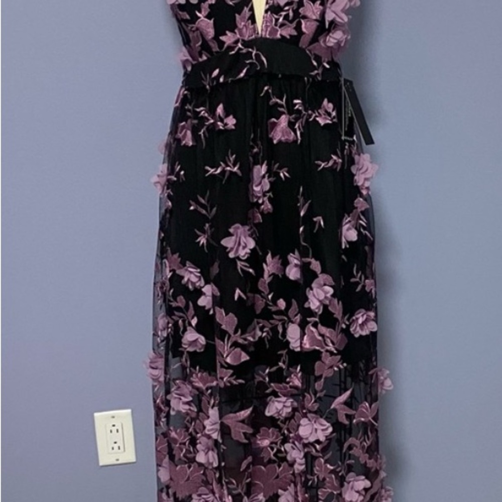 VENUS Black and Purple Floral Maxi Dress - Picture 3 of 10